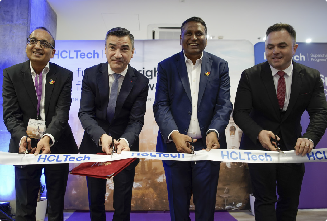 HCLTech CEO & Managing Director C Vijayakumar inaugurating our global delivery center in lasi, Romania